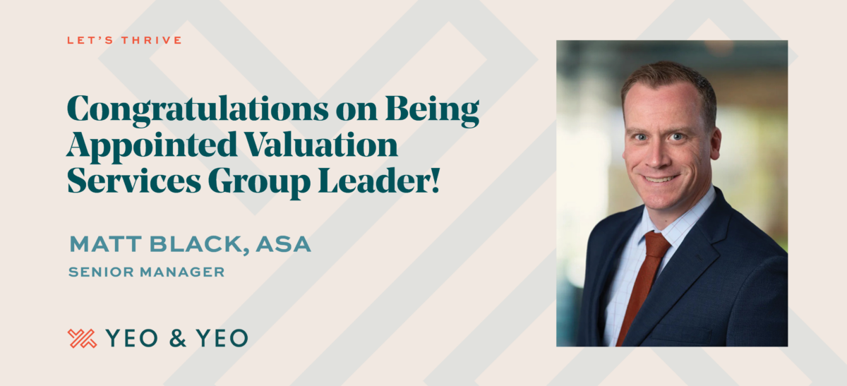 Matt Black to Lead Yeo & Yeo’s Valuation Forensics and Litigation Support Services Group