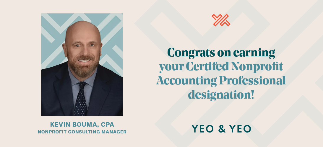 Kevin Bouma Earns Certified Nonprofit Accounting Professional Designation