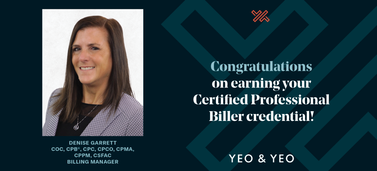 Denise Garrett Earns the Certified Professional Biller (CPB®) Credential